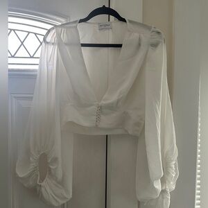 Long sleeve crop blouse sz S